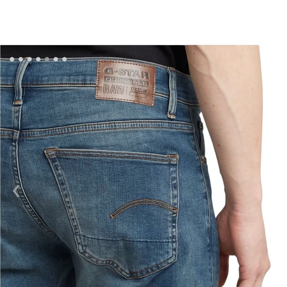 G-Star 3301 Slim Jeans Size 30x30 (30x29) Medium Wash Straight Leg Button Fly - Picture 9 of 11